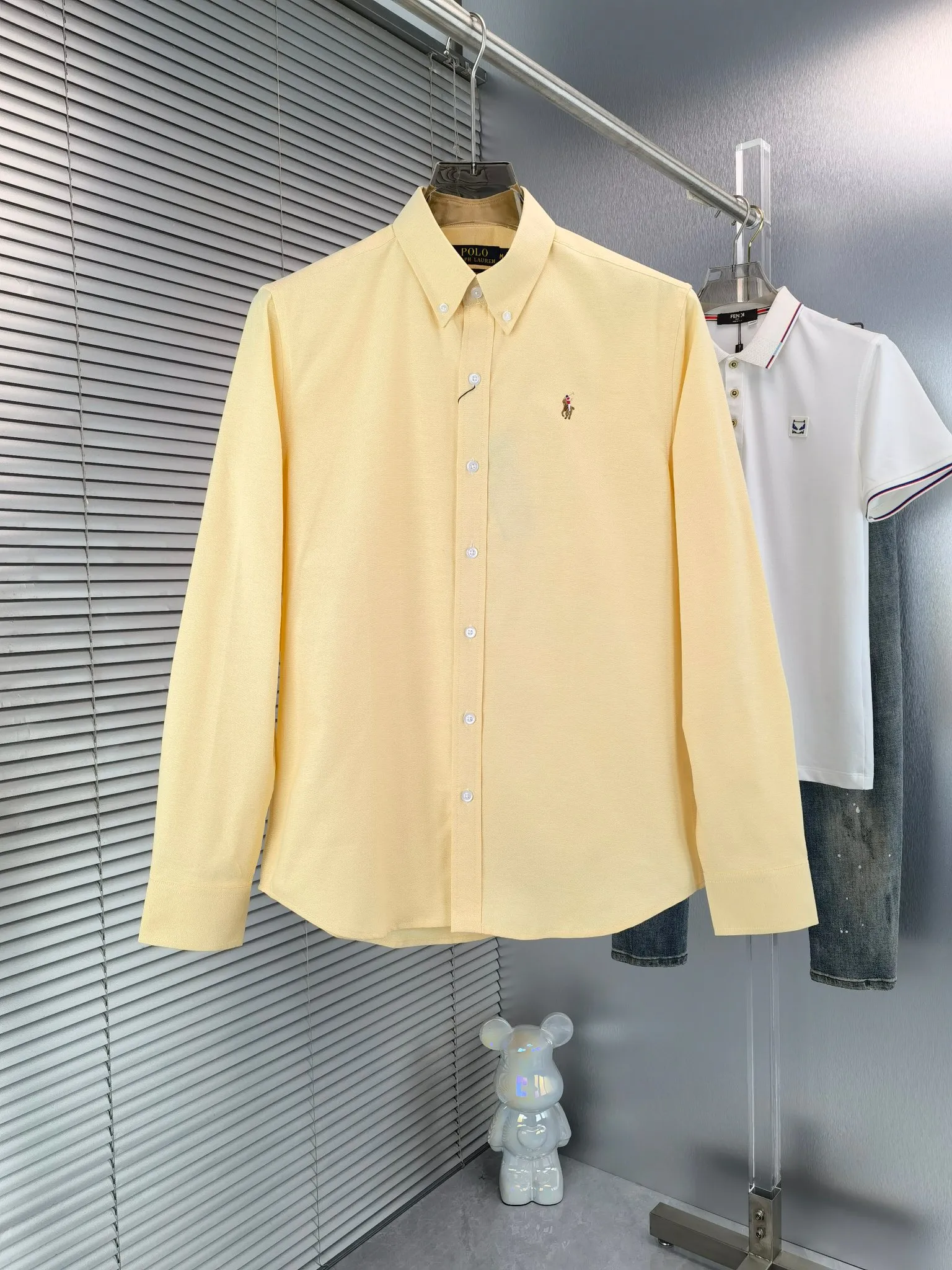 P210 🌸 (11 colors) Ralph Lauren polo long-sleeved classic popular shirt, collection picture➕detail picture❗Pure cotton Oxford fabric, the material is crisp and textured, not soft at all, and the upper body is stylish❗️❗️ Color: Picture color, Size: M---xxL